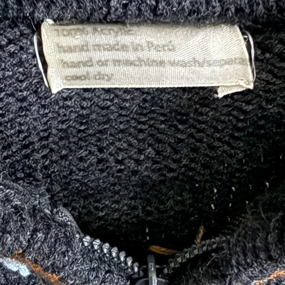 Handmade Peru Baby Sweater 12-18M Embroidered Zip Cardigan Alpaca Style - Picture 3 of 5